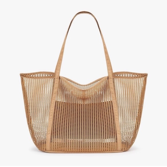 NEW Tan Mesh Tote Bag - Picture 7 of 7